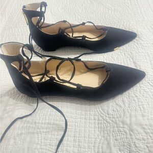 Unisa Black Lace-Up Flats